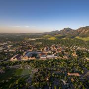 aerial view of 蜜糖直播 Boulder and the Flatirons