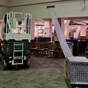 Norlin Library with machines to filter and clean