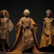 Designs representing African royalty and regalia