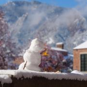 tiny snowman on campus